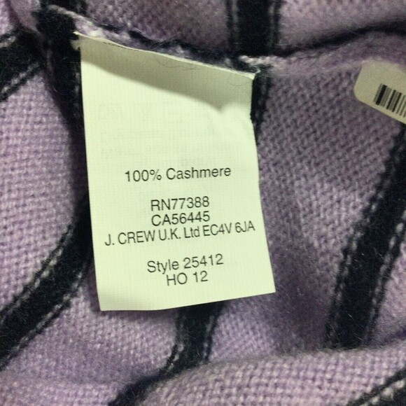 J. Crew womens Sweater Italian Cashmere Striped 3/4 Sleeve Pullover Knit Sz S - Picture 7 of 9